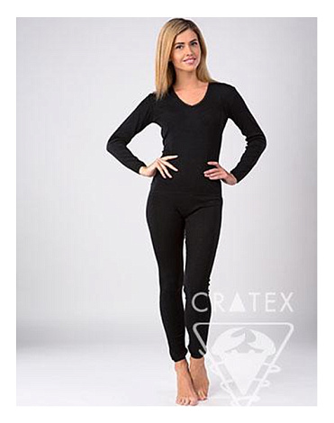 Женское термобелье, брюки "Шерсть+Шелк" (цвет черный), Cratex 1