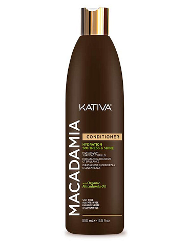 Кондиционер для нормальных и поврежденных волос увлажняющий MACADAMIA Kativa, 550 мл. 1